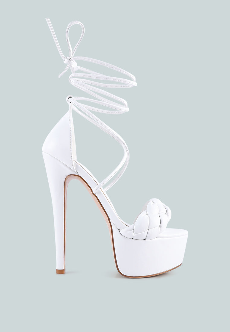 Twerk Tie-Up Braided High Platform Sandals