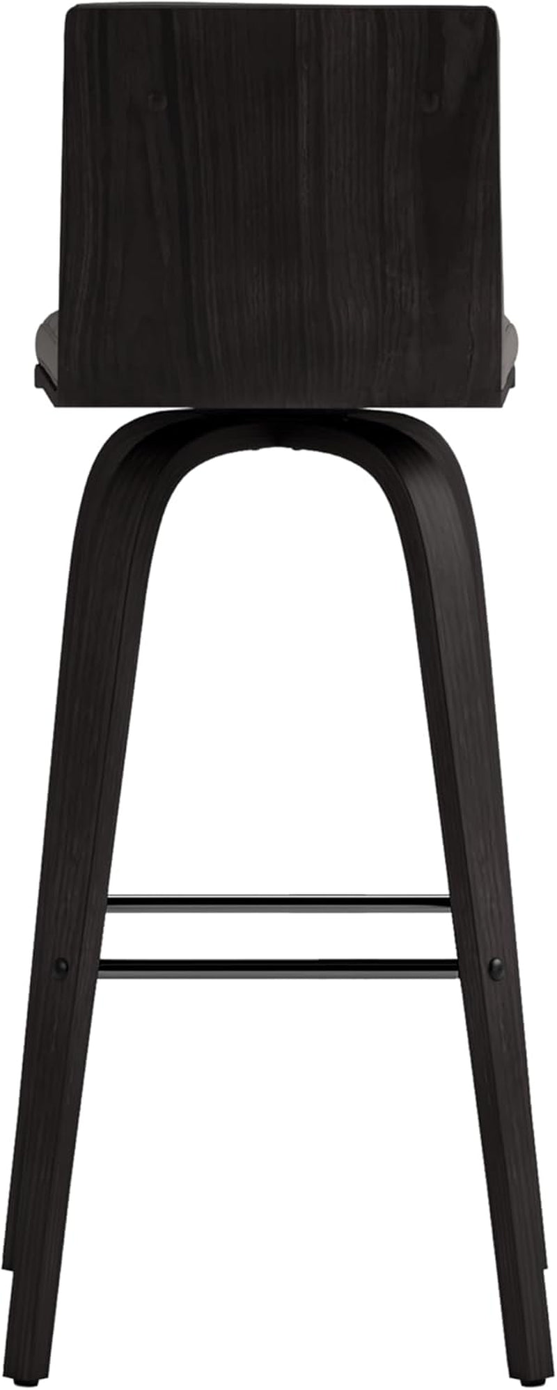 Size Color Options Vienna 30" Bar Height Barstool Brushed Wood Finish Faux Leather, Grey/Black